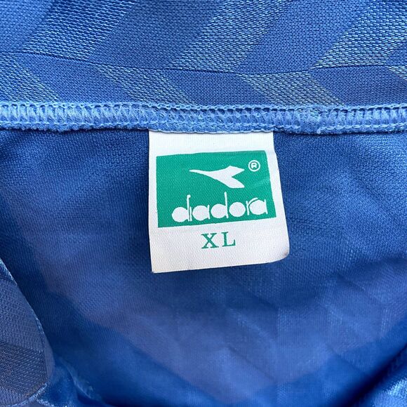 RARE VINTAGE 90S IFA DIADORA ISRAEL SOCCER JERSEY #10 BLUE COLLARED SIZE XL - Picture 3 of 10